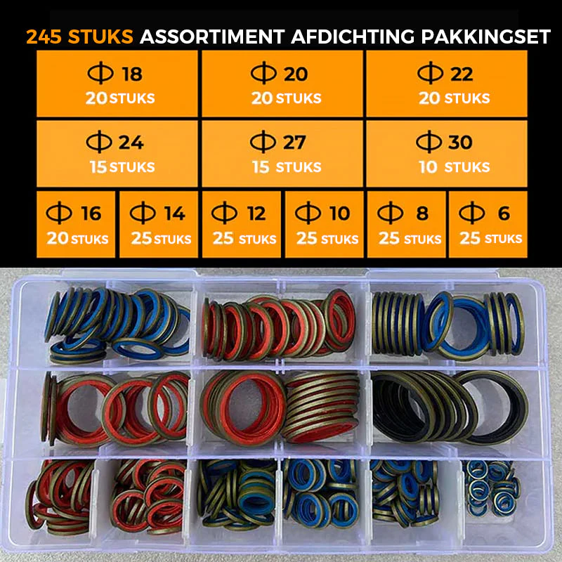 100 stuks / 245 stuks diverse afdichtingspakkingset - Image 9