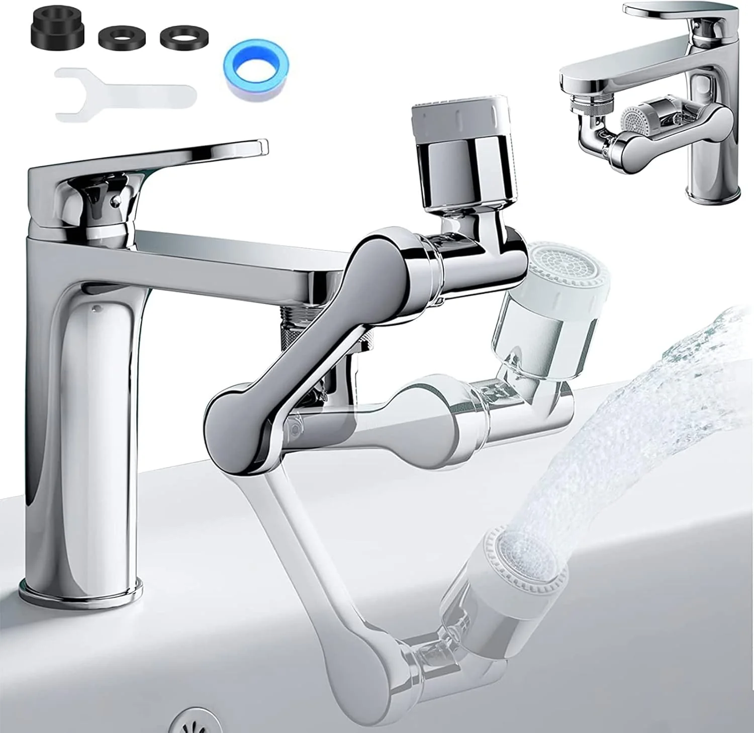 FlexiFlow™ – 1080° Draaibare Kraanadapter | Ultieme Bewegingsvrijheid voor Jouw Wastafel | 50% KORTING - Image 2
