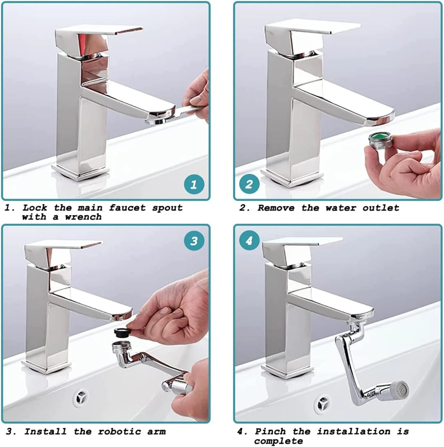 FlexiFlow™ – 1080° Draaibare Kraanadapter | Ultieme Bewegingsvrijheid voor Jouw Wastafel | 50% KORTING - Image 3