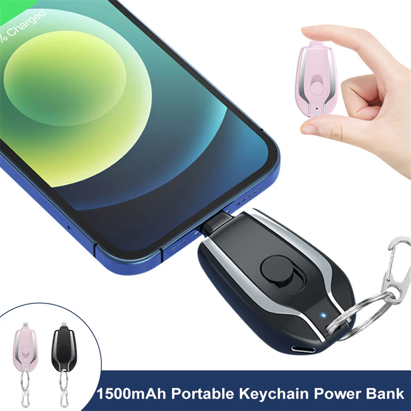 1500mAh Mini Power Bank - Sleutelhanger - Noodgevallen - Snellader - Image 2