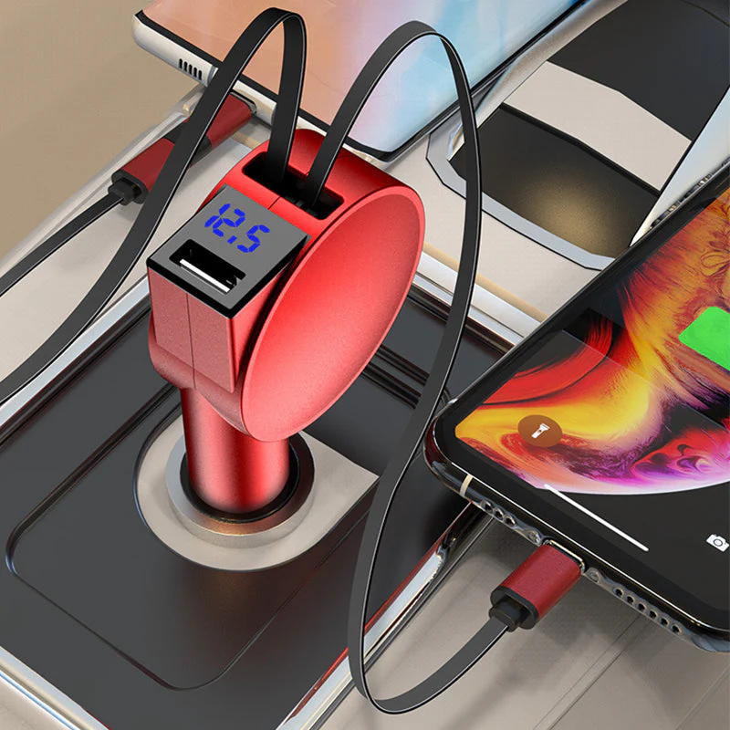 3-in-1 intrekbare snellaad adapter voor in de auto - Image 2