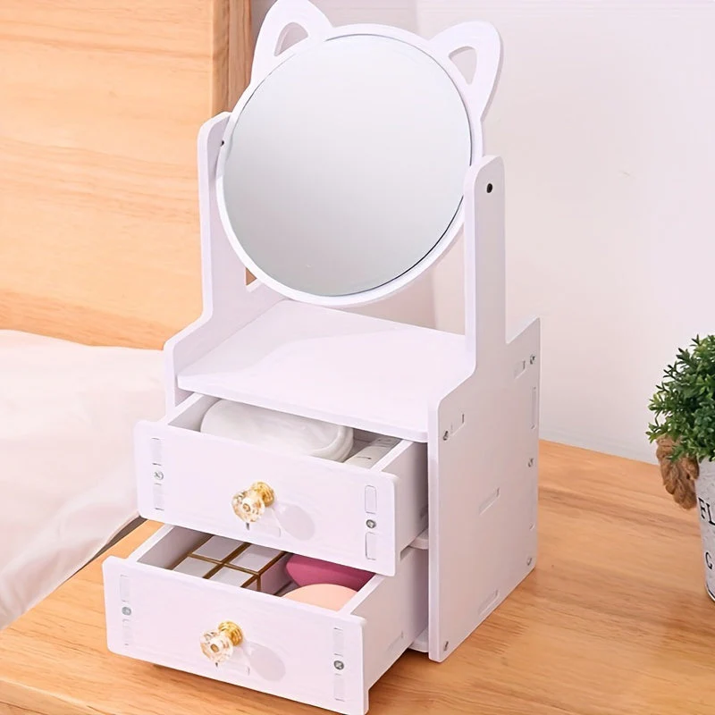 360° Draaibaar, Cosmetica Opbergdoos Met Spiegel - Image 6