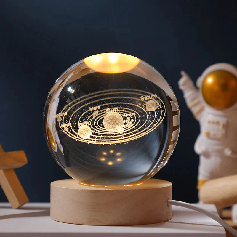3D Crystal Ball Night Light With Wood Base - Image 15
