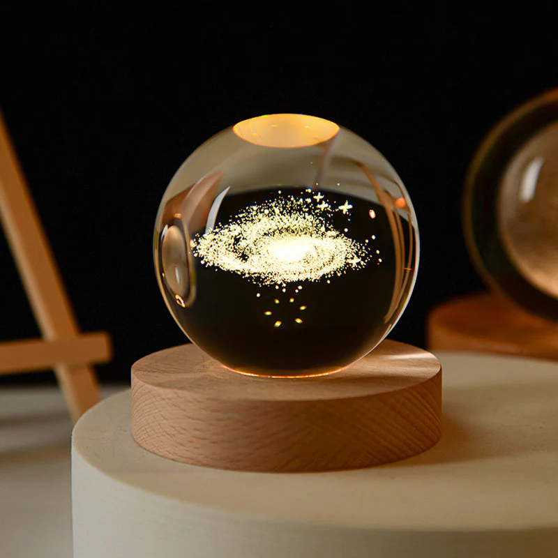 3D Crystal Ball Night Light With Wood Base - Image 20