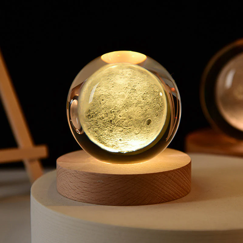 3D Crystal Ball Night Light With Wood Base - Image 21