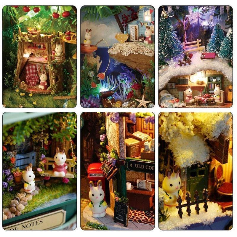 3D miniatuur poppenhuis met licht doe-het-zelf speelgoed - Image 5