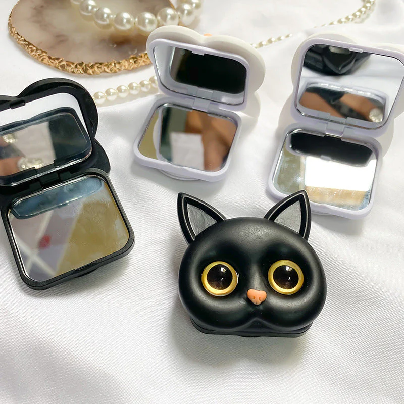 3D schattige kitten telefoonhouder met mini spiegel - Image 7