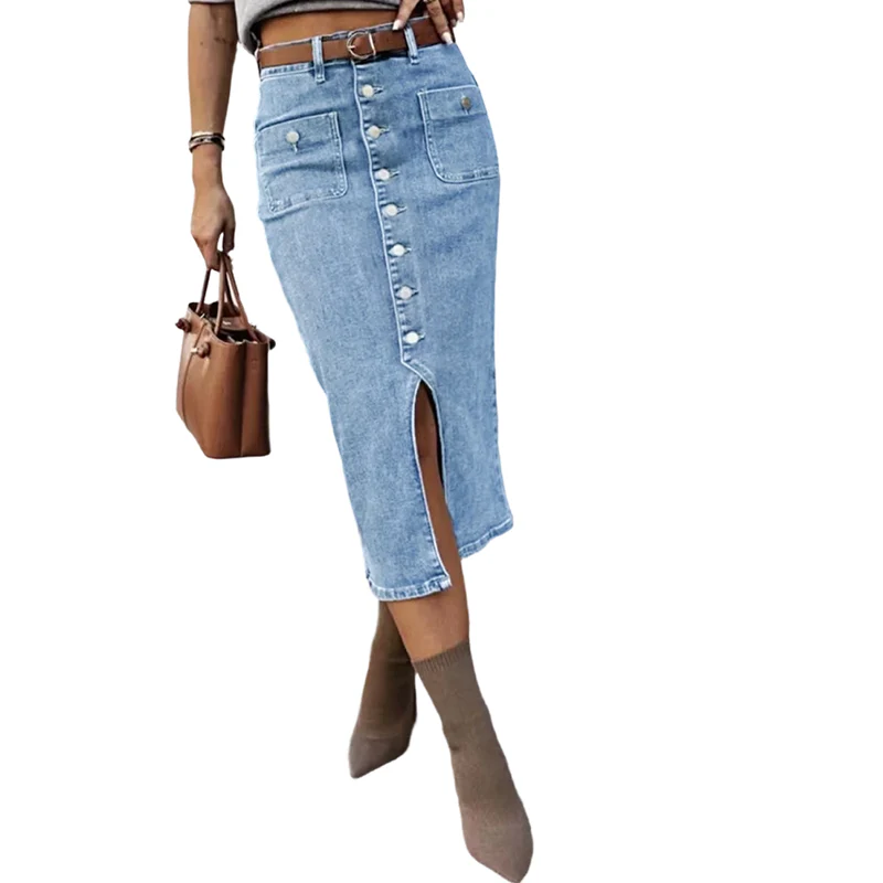 Amelia — Hoge taille spijkerrok in kokerstijl met vintage uitstraling - Image 10