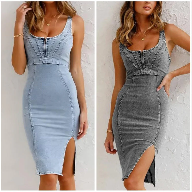 Angela – Denim Bodycon Jurk | 50% KORTING - Image 4
