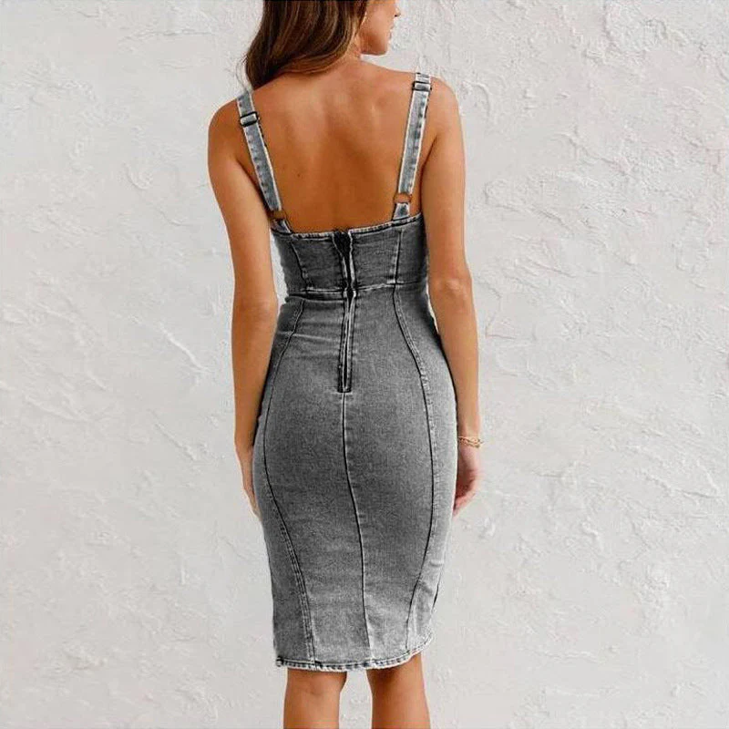 Angela – Denim Bodycon Jurk | 50% KORTING - Image 6
