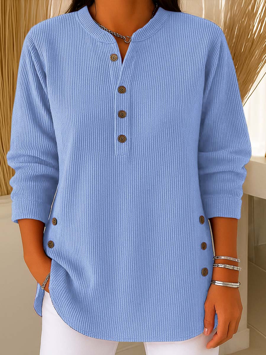 Anna — Cozy Cord Henley Sweater | 50% KORTING - Image 10