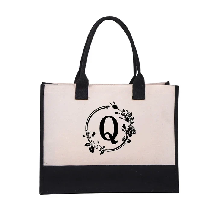 Brief Canvas Tas Vrouwen Hit Kleur Eenvoudige Schouder Shopping Tote Handtas - Image 11