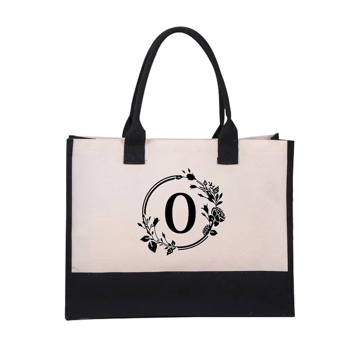Brief Canvas Tas Vrouwen Hit Kleur Eenvoudige Schouder Shopping Tote Handtas - Image 12