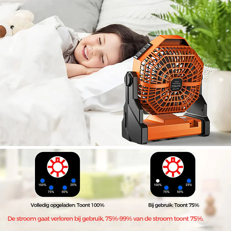 Camping LED-ventilator met licht - Image 6