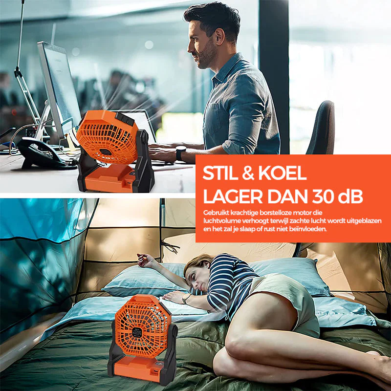 Camping LED-ventilator met licht - Image 8