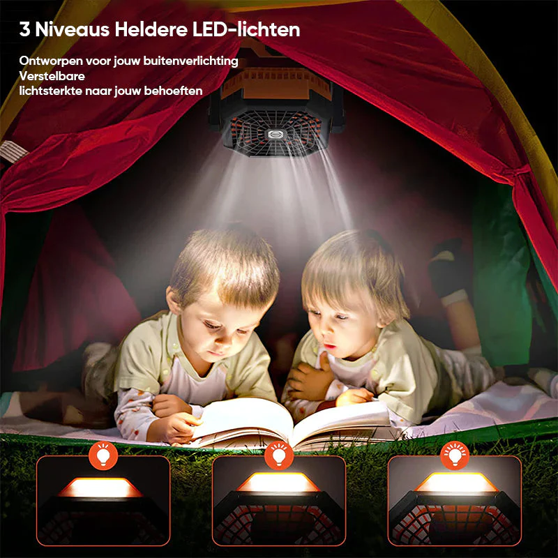 Camping LED-ventilator met licht - Image 9