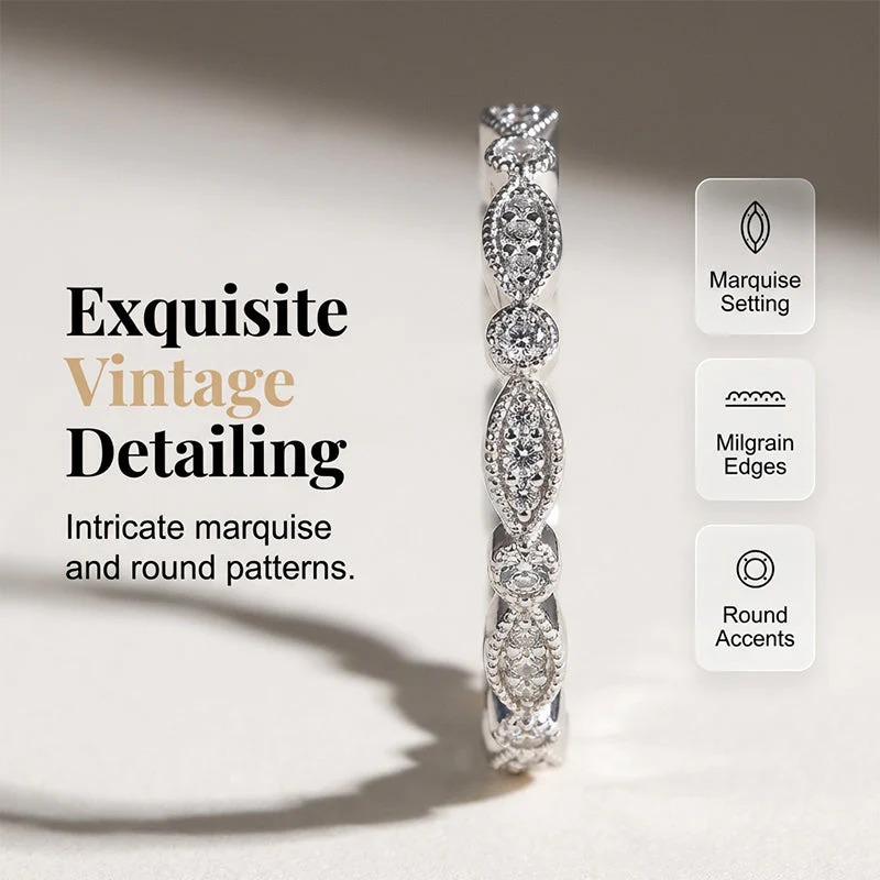 Claire – Vintage Perenvormige Zirkoon Tweedelige Ringen Set - Image 8