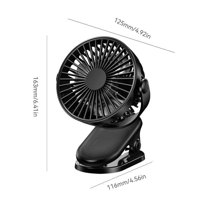 Clip Type USB Oplaadbare Mini Elektrische Ventilator - Image 10