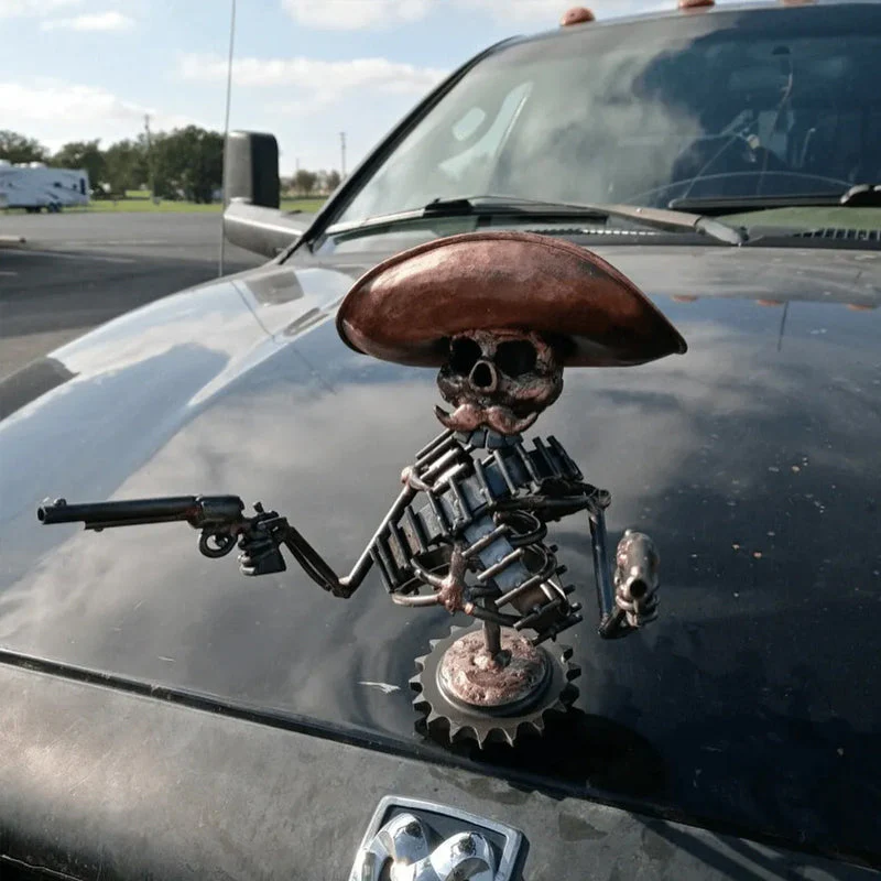 Cowboy Schedel Gunslinger Hood Ornament - Image 4