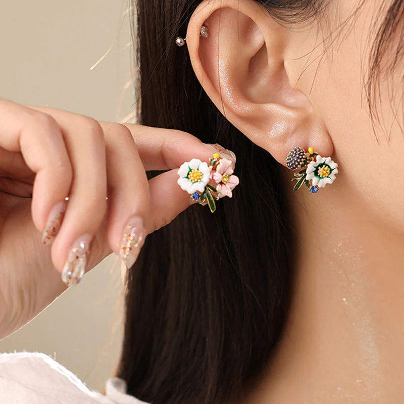 Daisy Flower asymmetrische oorbellen - Image 10