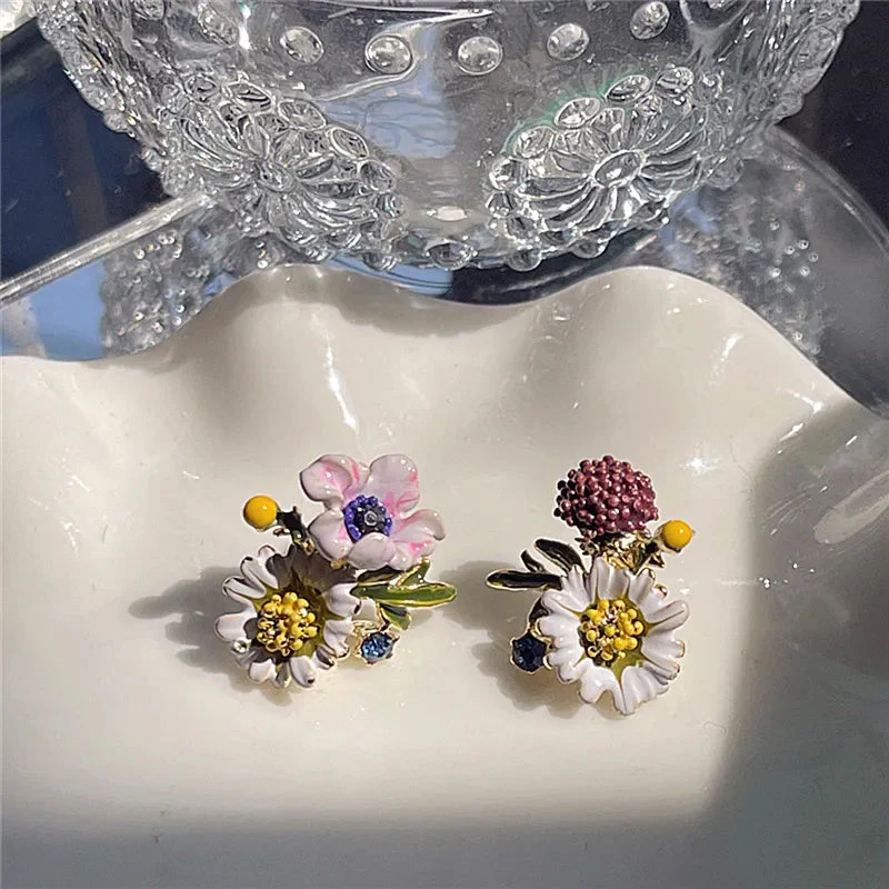 Daisy Flower asymmetrische oorbellen - Image 13