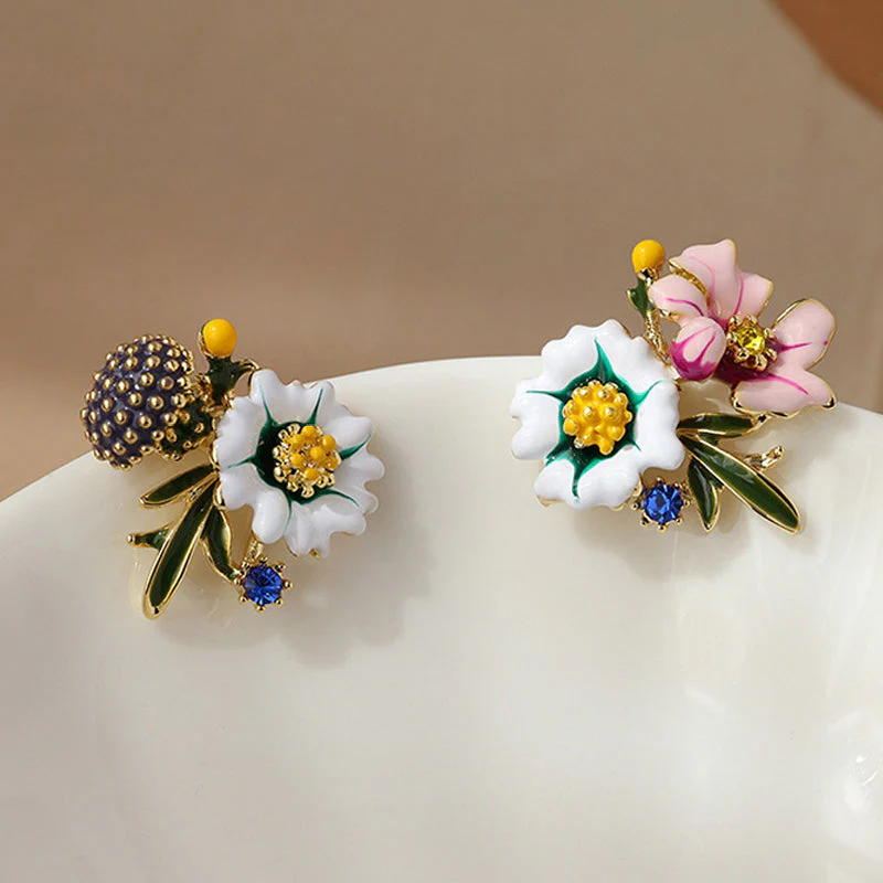 Daisy Flower asymmetrische oorbellen - Image 3