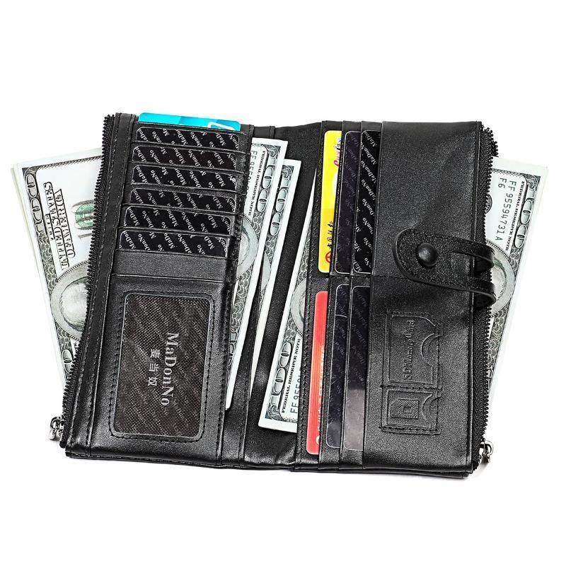 Dames echt lederen clutch lange geld portemonnee - Image 10