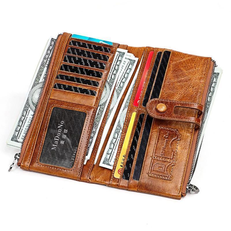 Dames echt lederen clutch lange geld portemonnee - Image 4