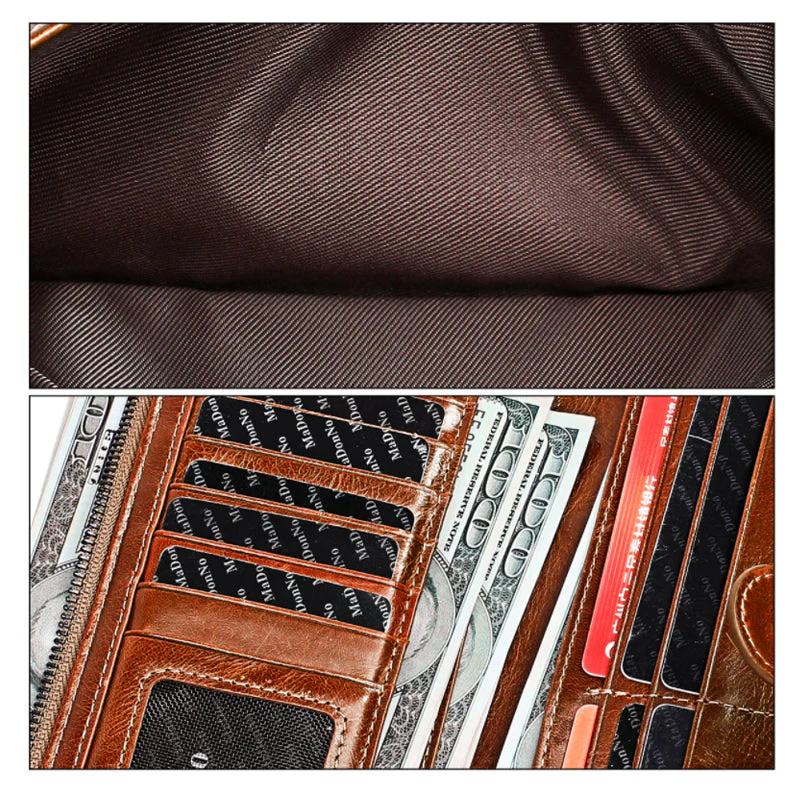 Dames echt lederen clutch lange geld portemonnee - Image 5
