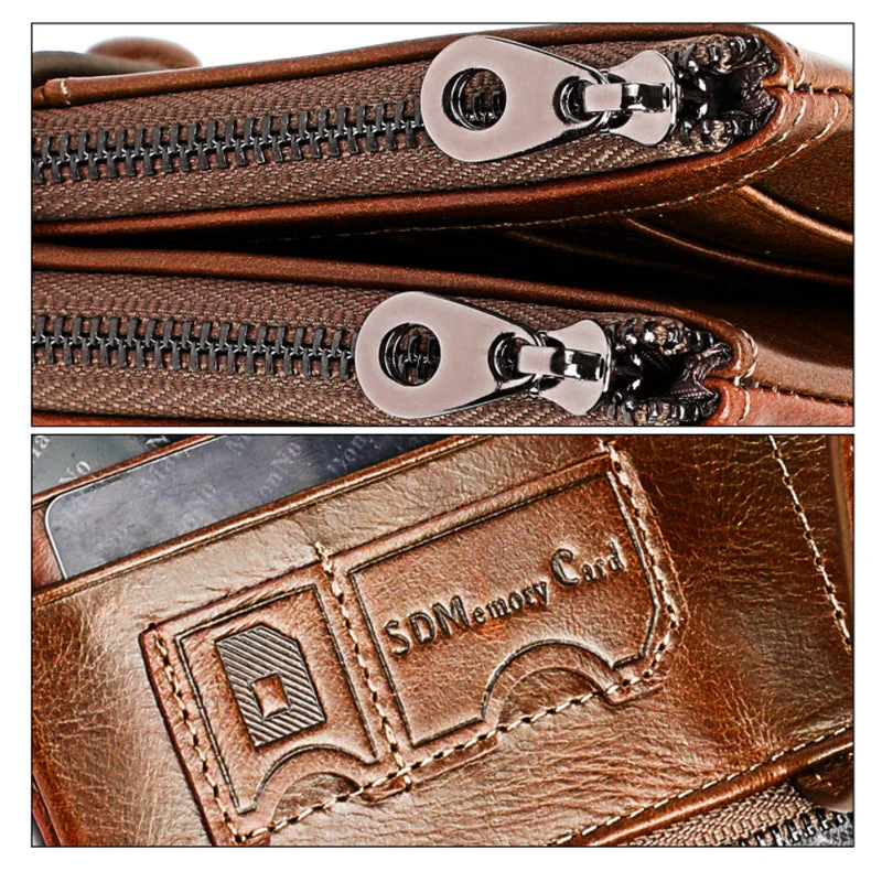 Dames echt lederen clutch lange geld portemonnee - Image 7