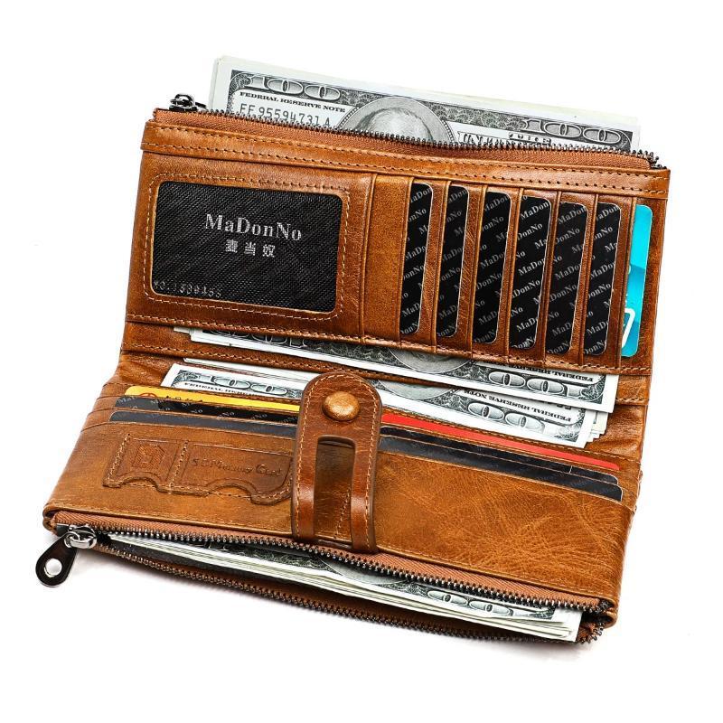 Dames echt lederen clutch lange geld portemonnee - Image 8