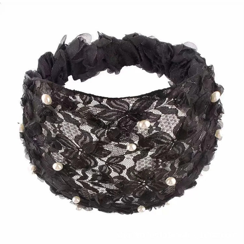 Dames gebreide parelbandana elastische hoofdband - Image 4