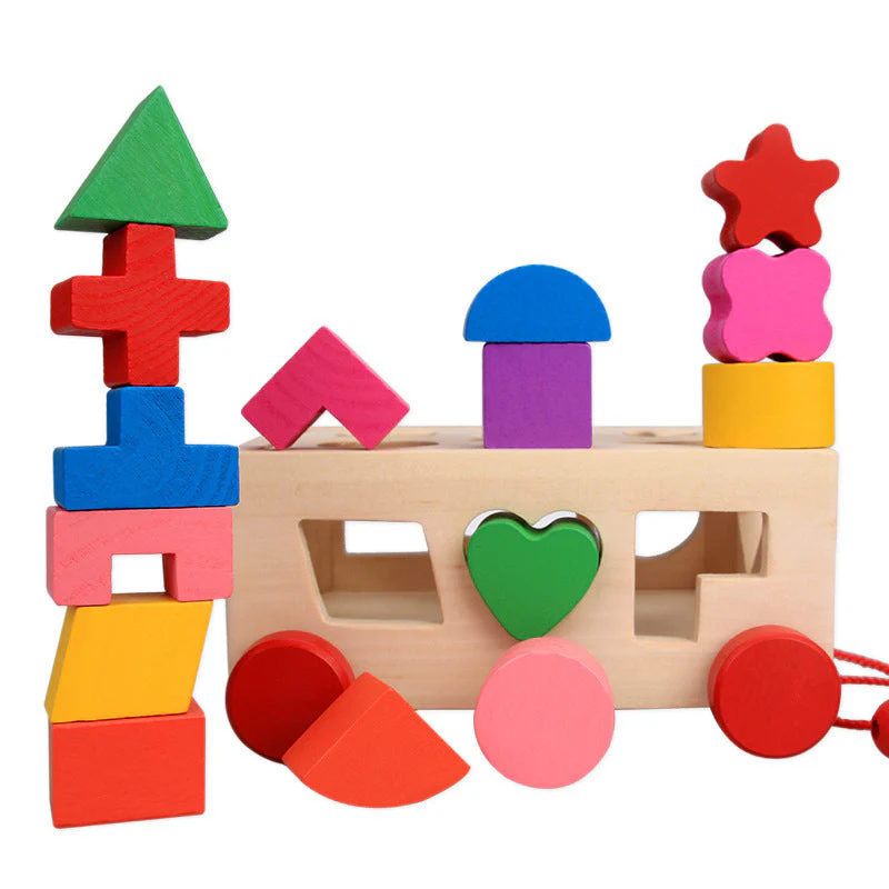 De Cube Car Houten Speelset (15 Vormen) - Image 4