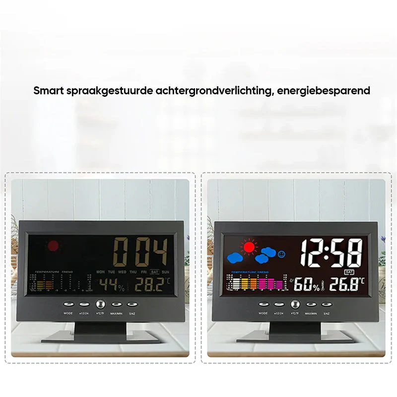 Digitale LED-temperatuur-vochtigheidsmonitor Wekker - Image 16