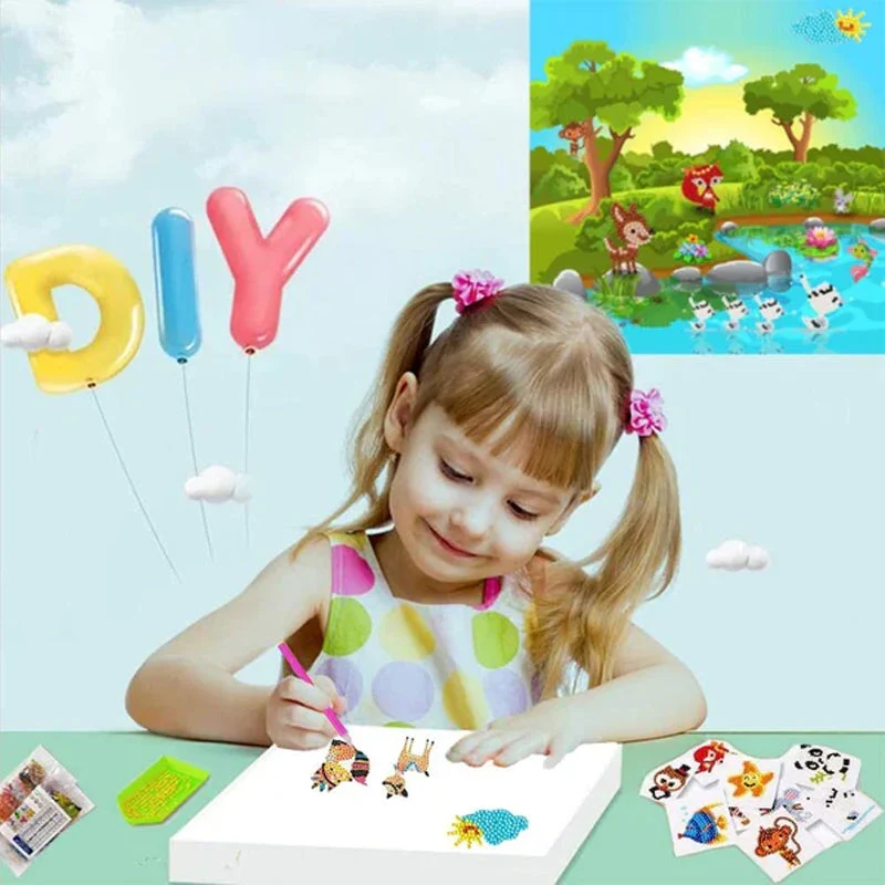 DIY kinderen gratis stok cartoon diamant schilderij - Image 2