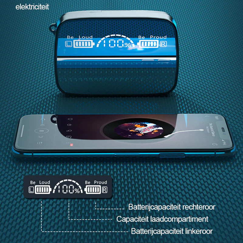Draadloze hoofd telefoon M9 Mirror HD - Image 3