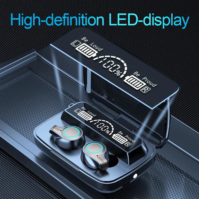 Draadloze hoofd telefoon M9 Mirror HD - Image 4