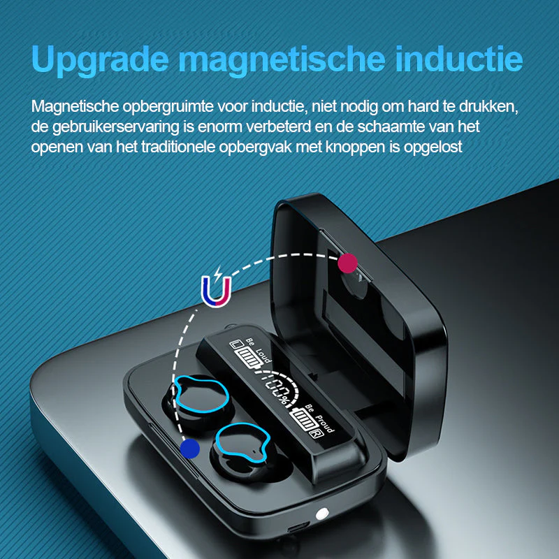 Draadloze hoofd telefoon M9 Mirror HD - Image 9