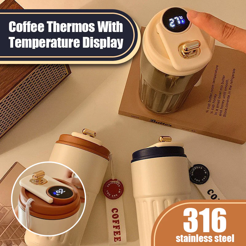 Draagbare Koffiethermos - Temperatuurdisplay Voor Perfecte Warmtebehoud - Image 2