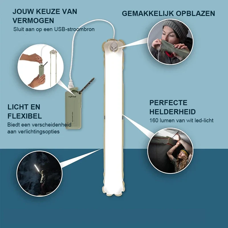 Draagbare opblaasbare opvouwbare batterij Pony Light - Image 4