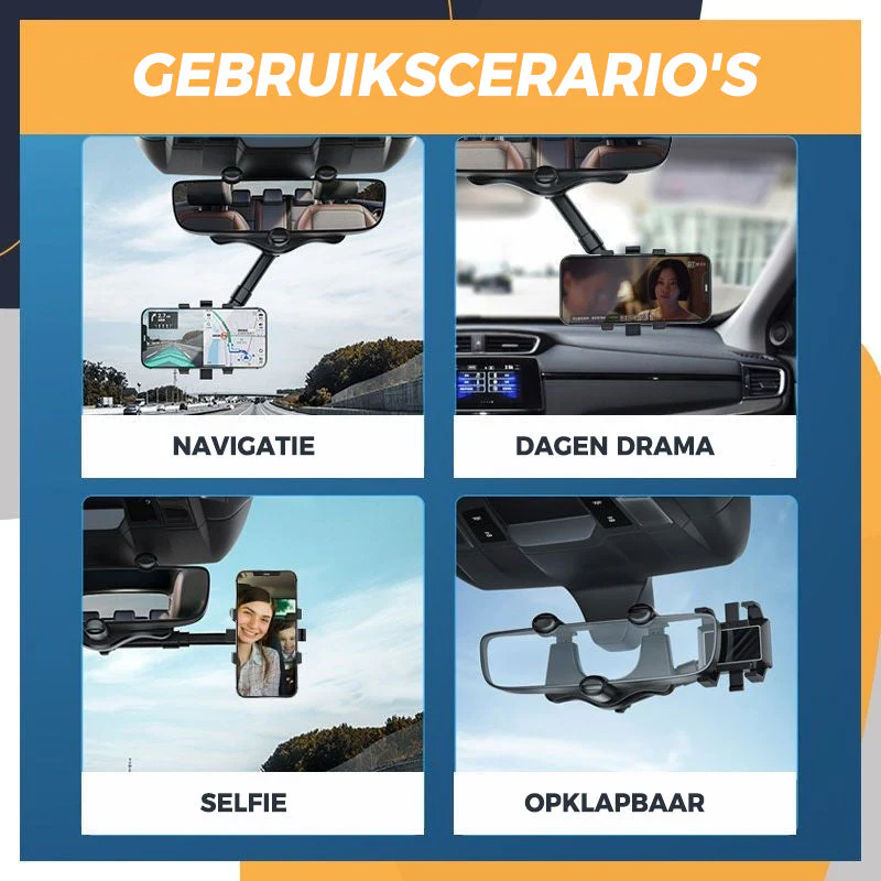 Draaibare en intrekbare autotelefoonhouder - Image 8