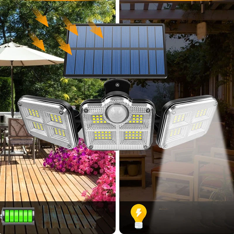 Drievoudige LED-wandlamp op zonne-energie Info - Image 3