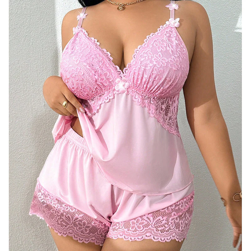 Emira – Luxe satijnen pyjama set met verstelbare kanten bandjes - Image 12