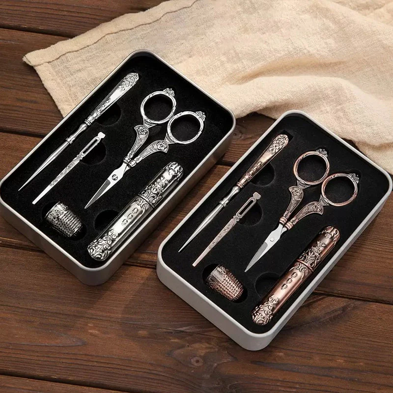 Europese antieke vintage naai dozen set - Image 3