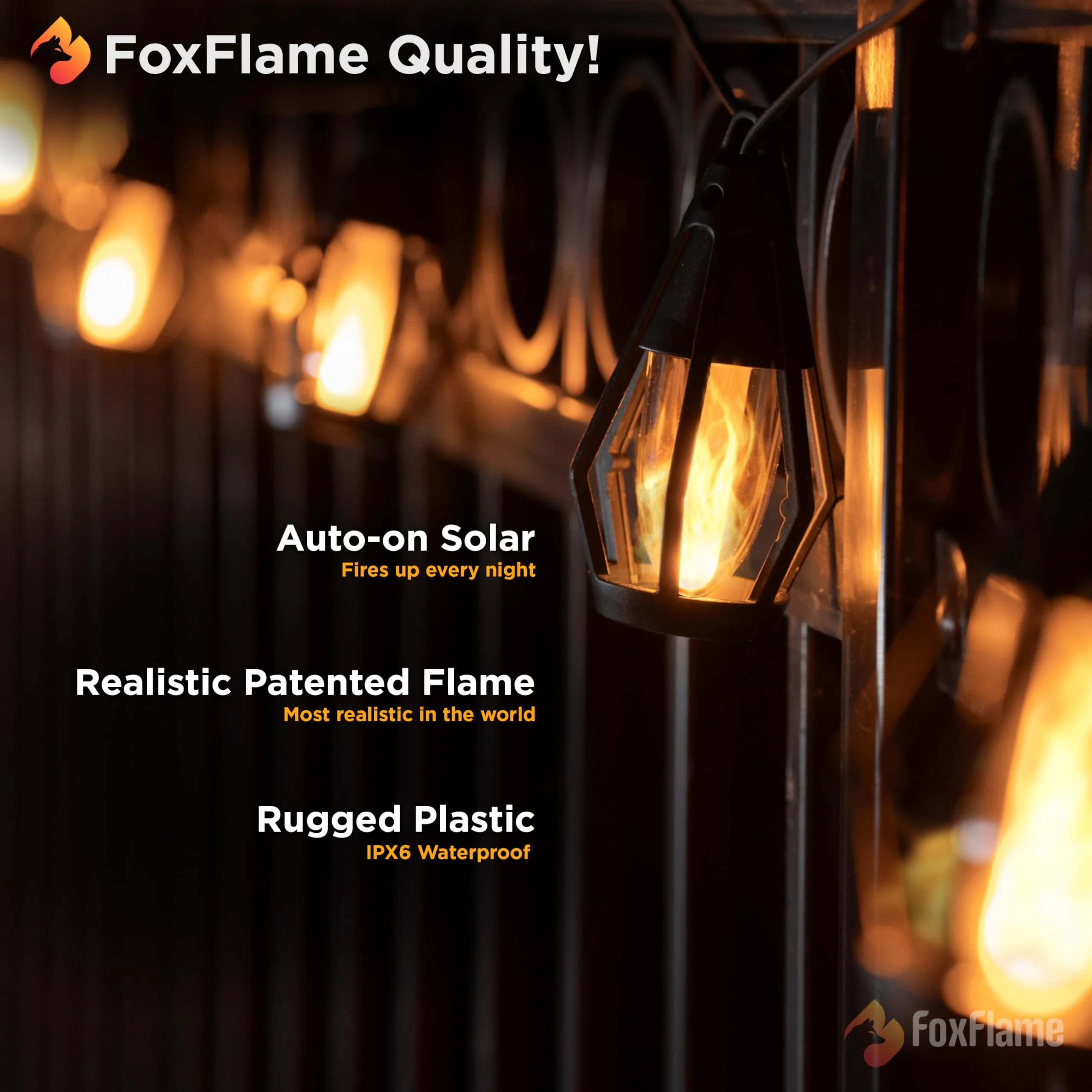 FlameGlow Zonne-energie Lampen — Ontsteek Gezellige Buitensfeer - Image 5