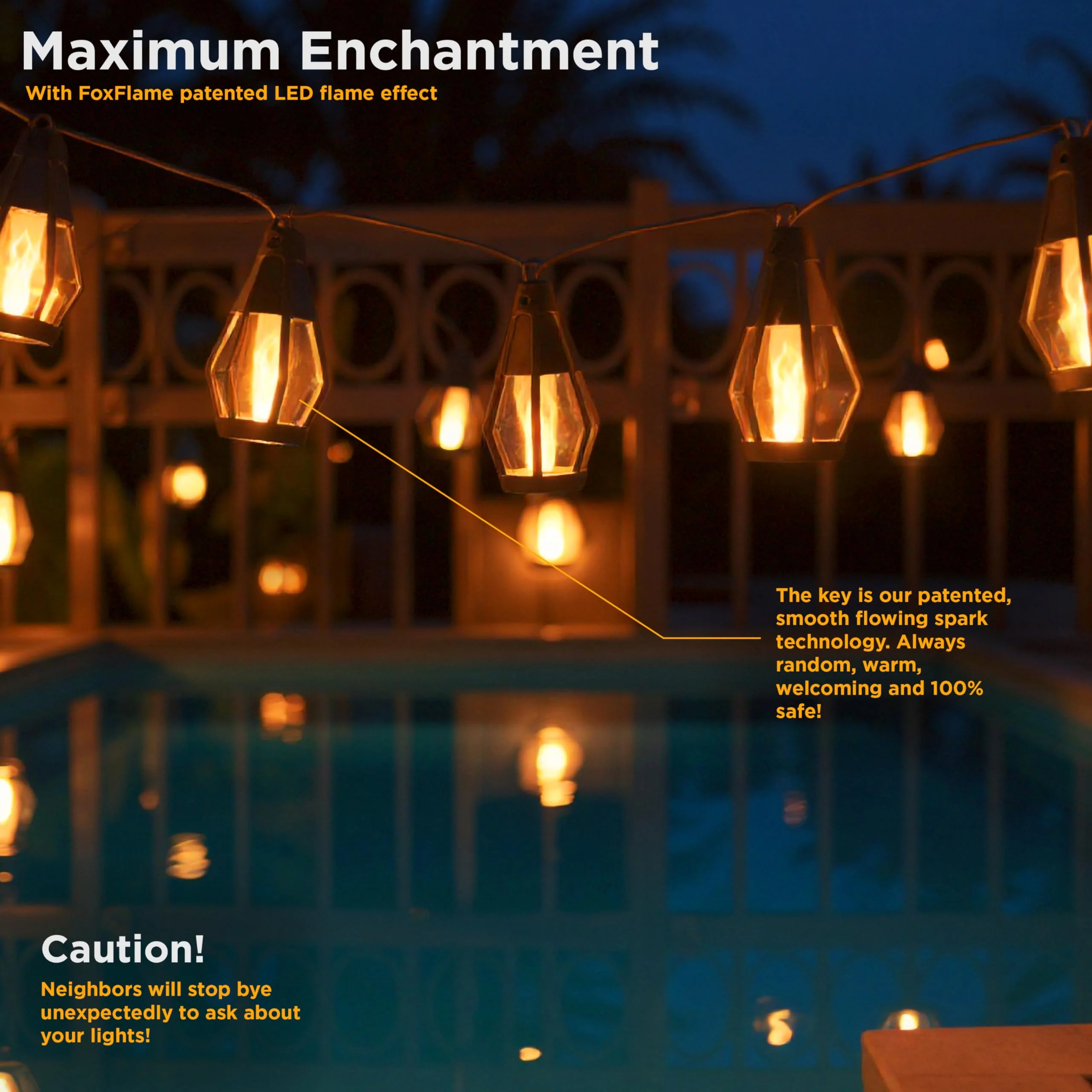 FlameGlow Zonne-energie Lampen — Ontsteek Gezellige Buitensfeer - Image 8
