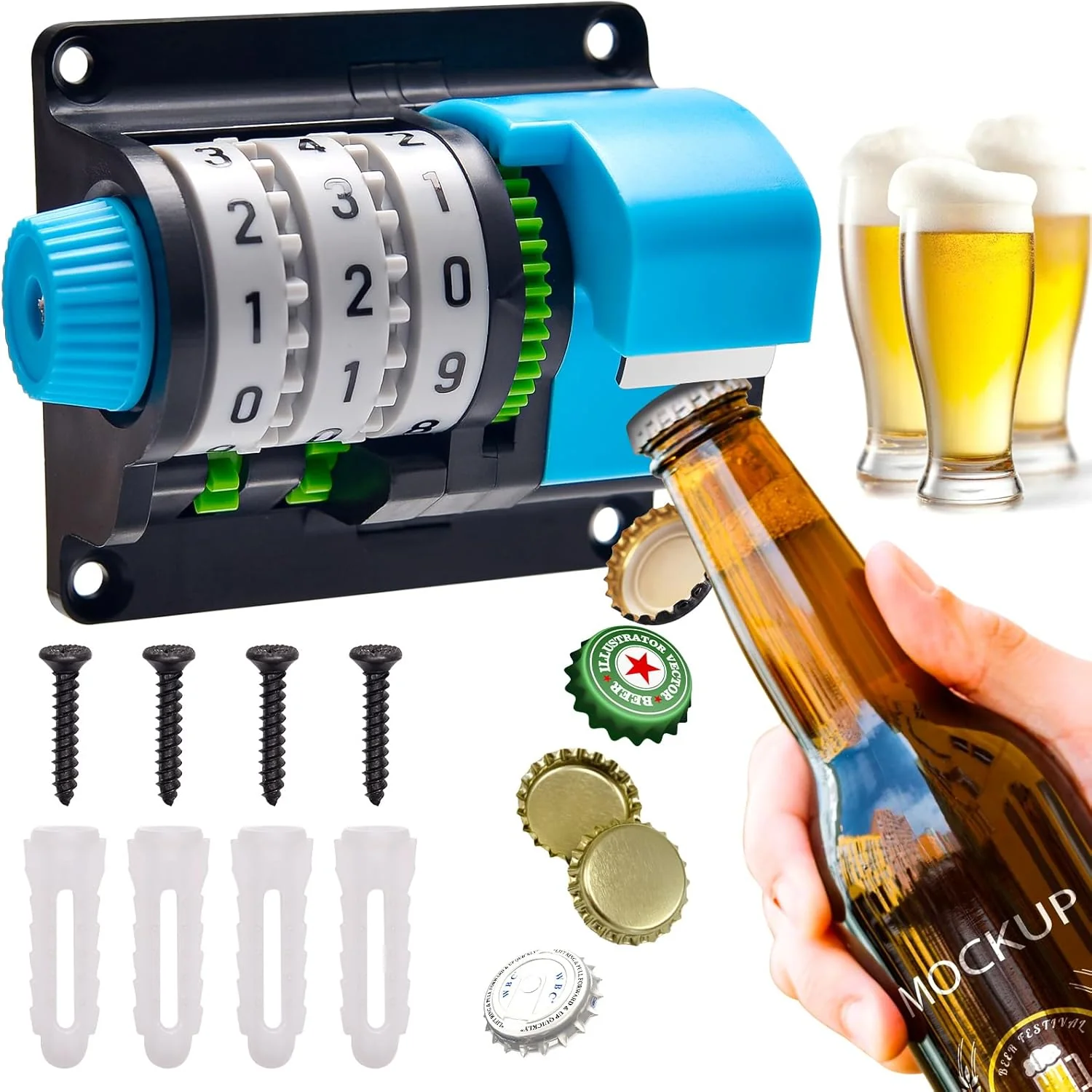 Flesopener, bieropener muur met teller Precieze nummers voor bars feest keuken - Image 2