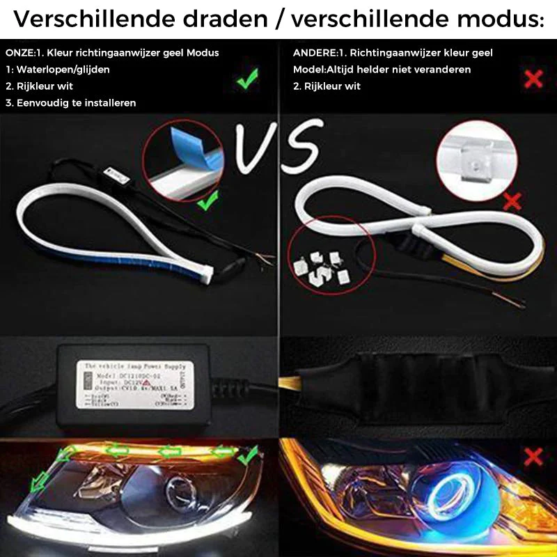 Flexibele DRL LED-nacht- en dagrijlichtstrip (geen demontage nodig) - Image 10