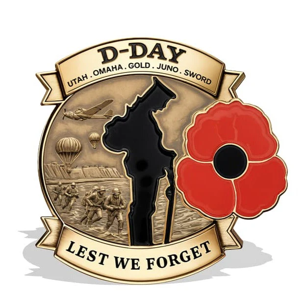 Gelimiteerde editie D-DAY 80e verjaardag herdenkingsbadge - Image 4