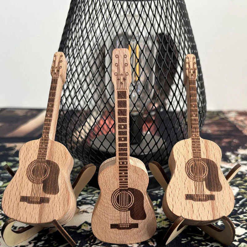 Gitaar Houten kerstcadeau: gesneden plectrumdoos - Image 11